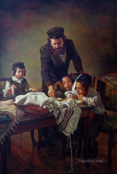 Religious Painting - teaching boys Jewish